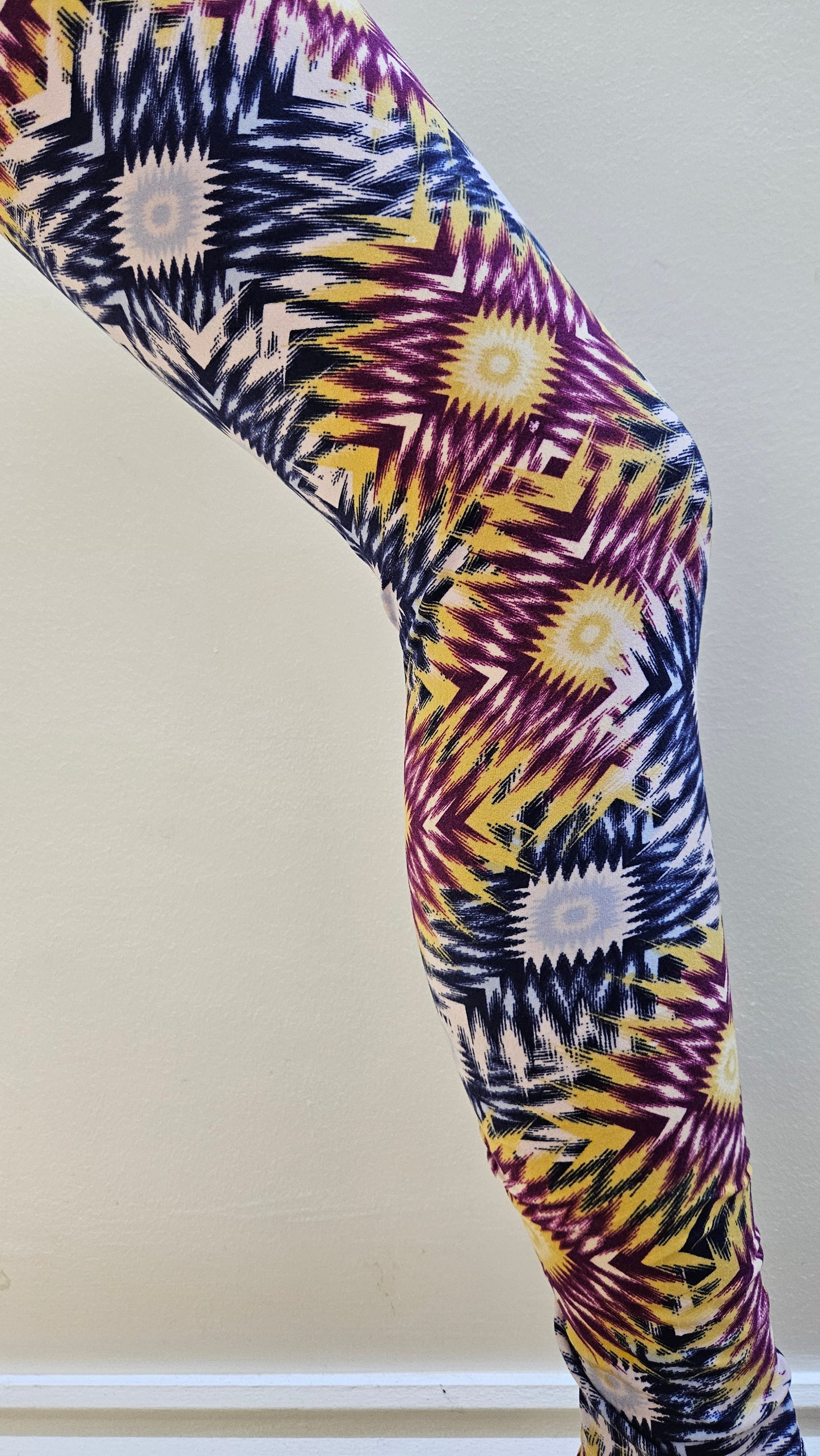 Multi-Colour Sunburst Buttery Soft High-Waisted Leggings-Shimena
