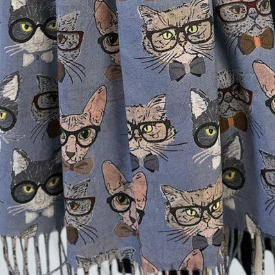 Cats in Glasses pashmina