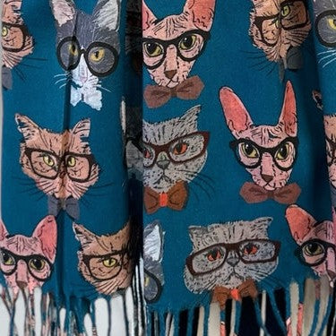 Cats in Glasses pashmina