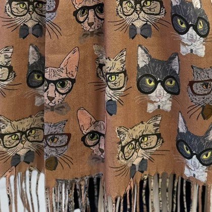 Cats in Glasses pashmina