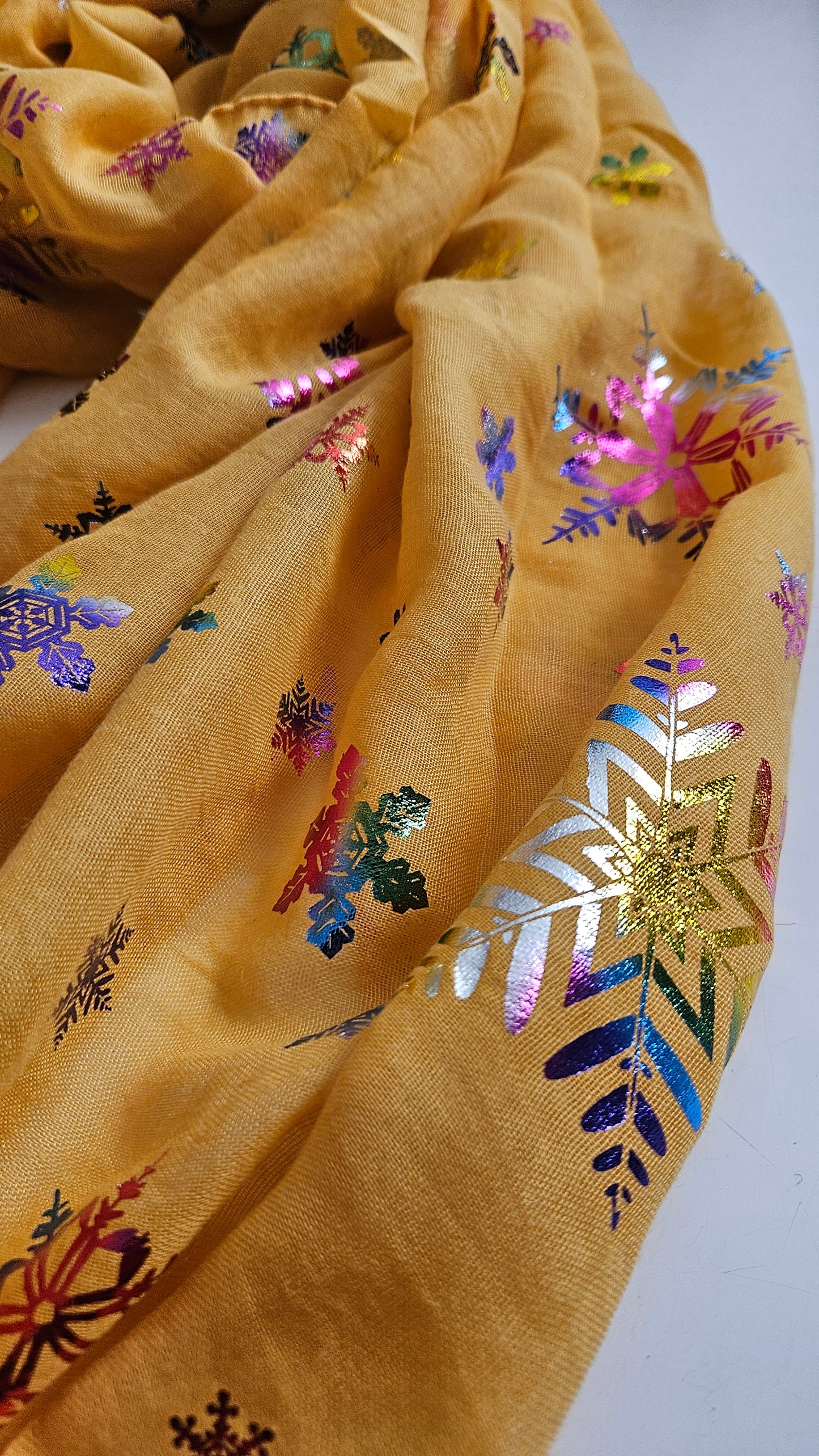 Rainbow Snowflake Scarf - Festive Winter Scarf-Shimena