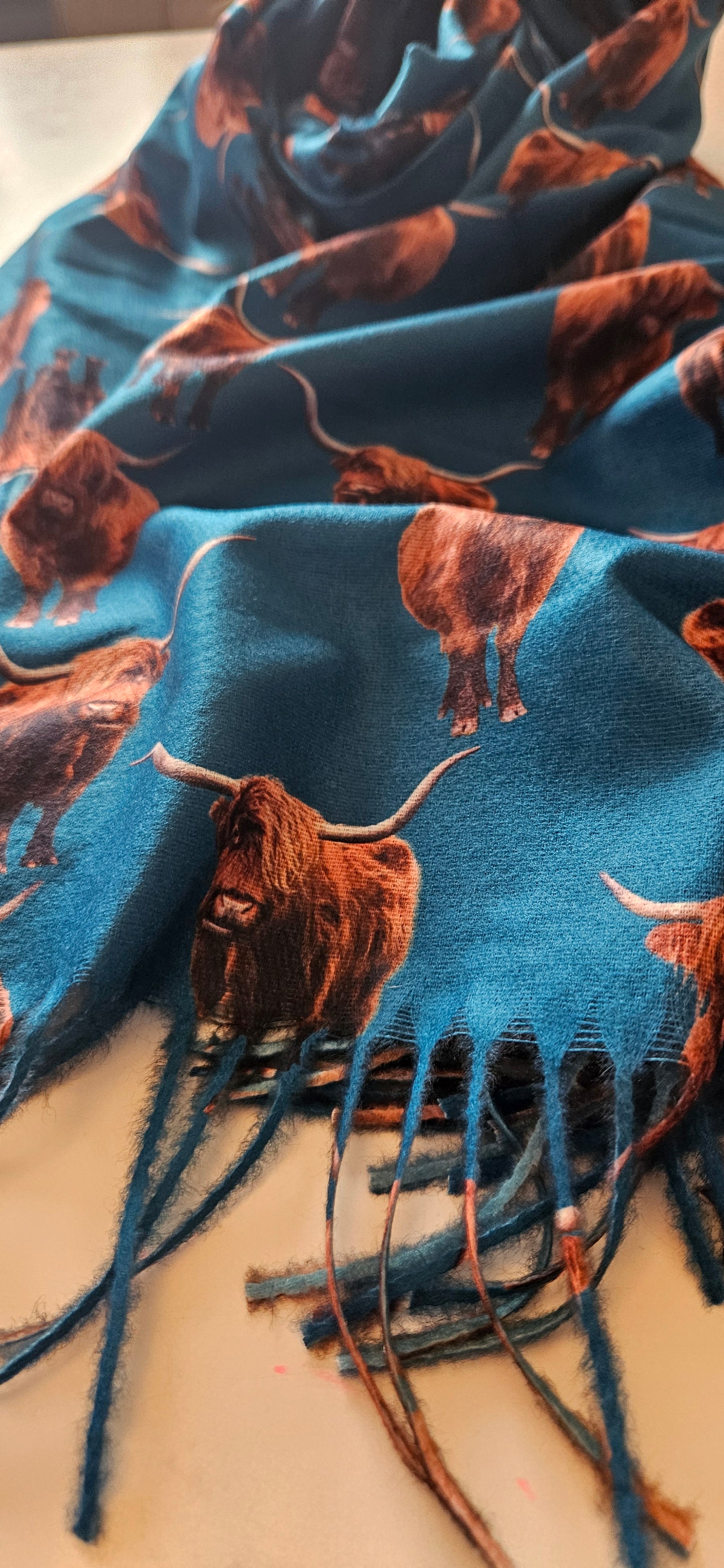 Highland Cow Cashmere Feel Pashmina