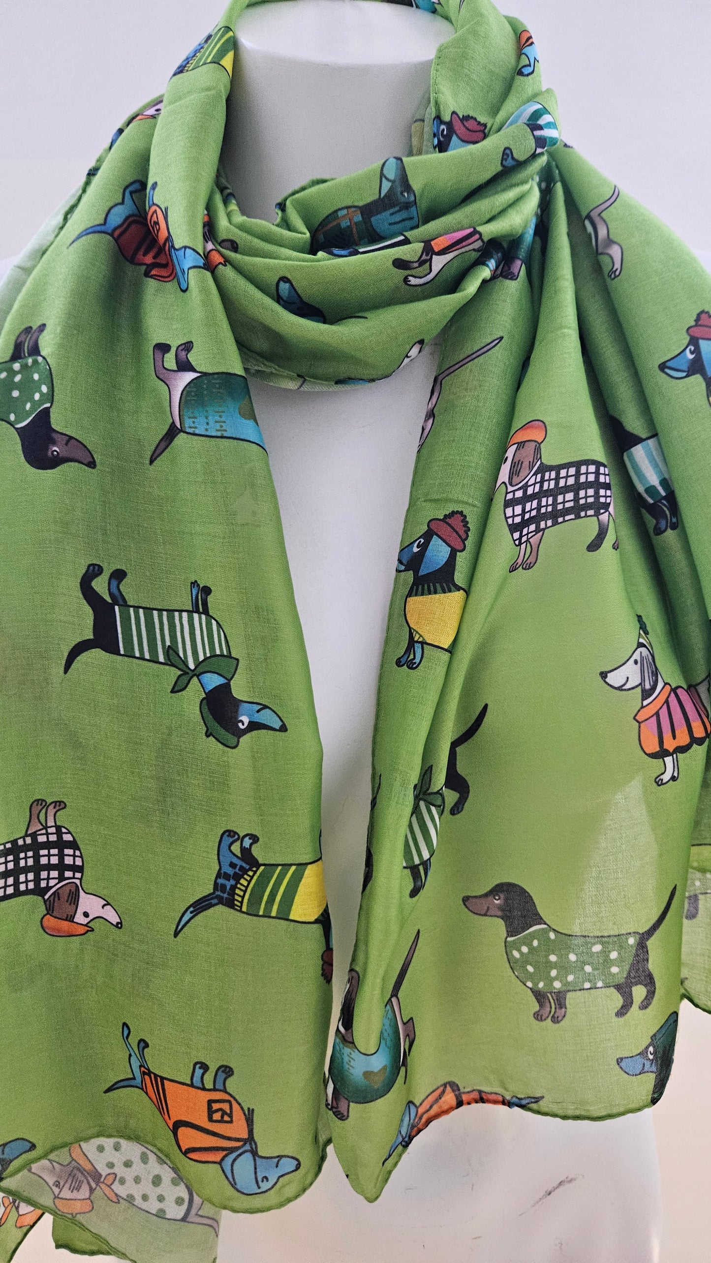 Lightweight 'Sausage Dogs in Jackets' Scarf-Shimena