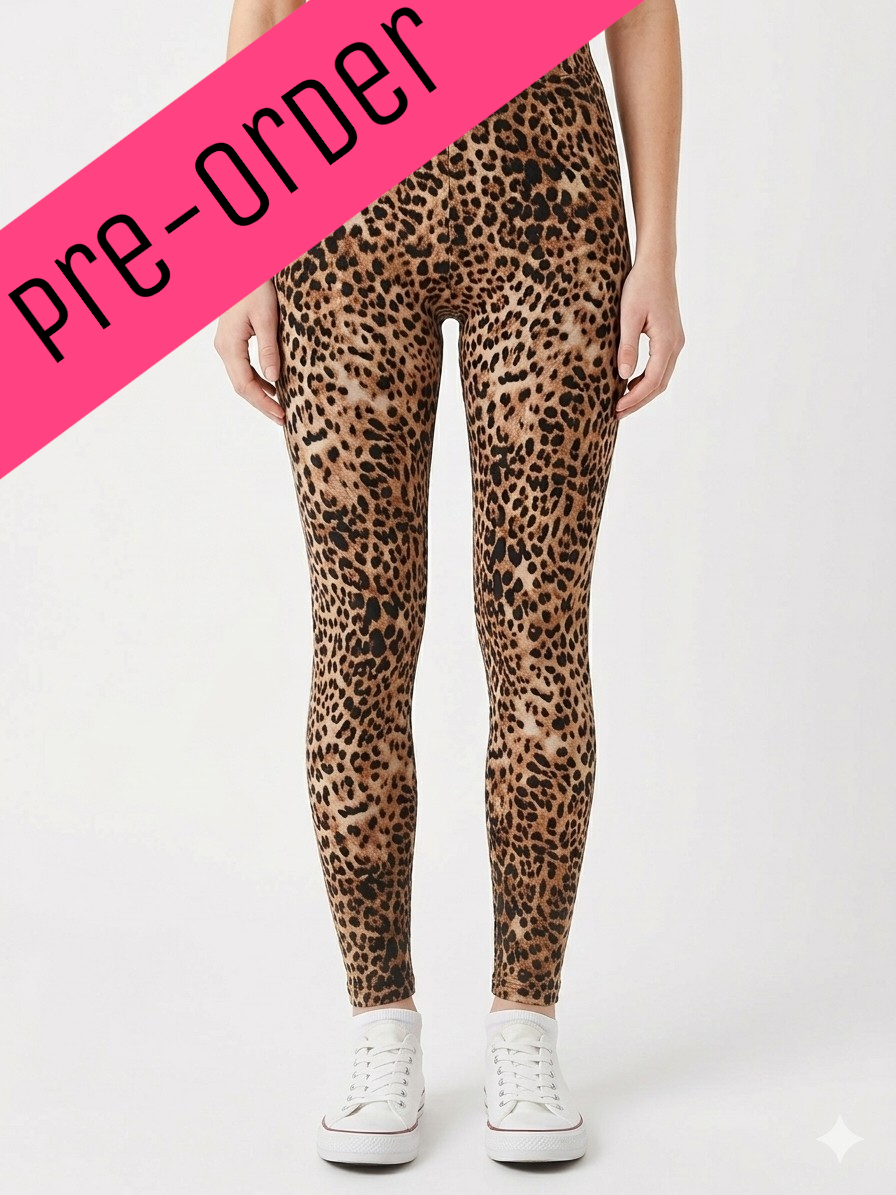 Pre-Order Animal Print Buttery Soft High-Waisted Leggings-Shimena