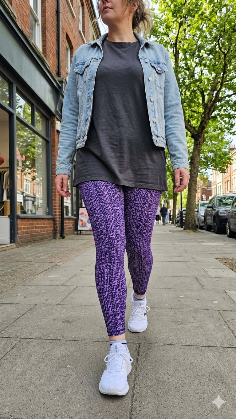 Purple Speckle Print Buttery Soft High-Waisted Leggings-Shimena