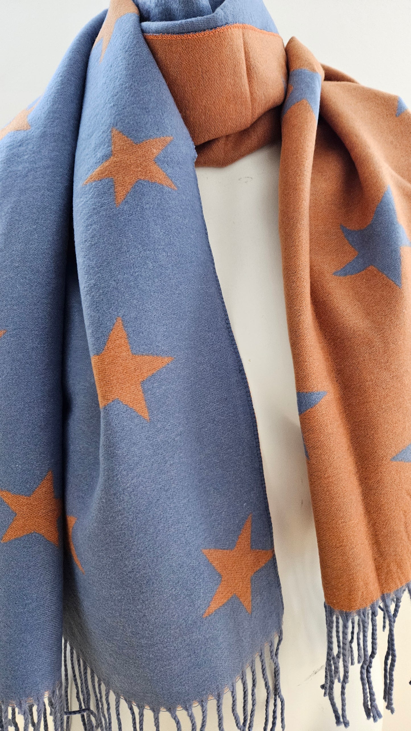 Reversible Cashmere Blend Star Pashmina – Soft & Luxurious Wrap-Shimena