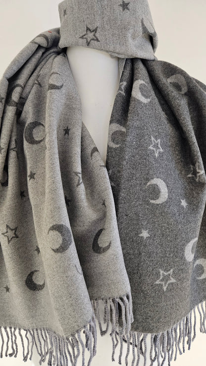 Star & Moon Cashmere Blend Scarf-Shimena