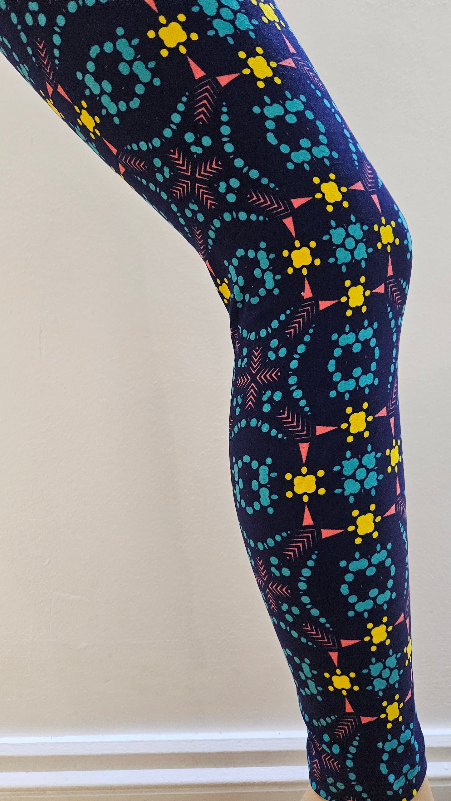 Navy Dotty Buttery Soft High-Waisted Leggings-Shimena