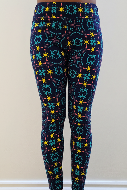 Navy Dotty Buttery Soft High-Waisted Leggings-Shimena