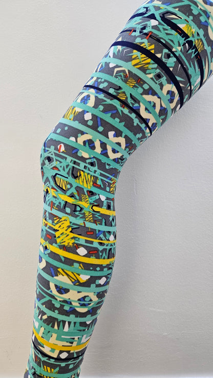 Mint Abstract Stripe Buttery Soft High-Waisted Leggings-Shimena