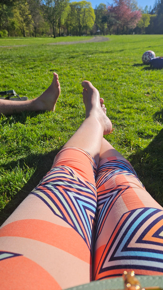 Peach Geometric Buttery Soft High-Waisted Leggings