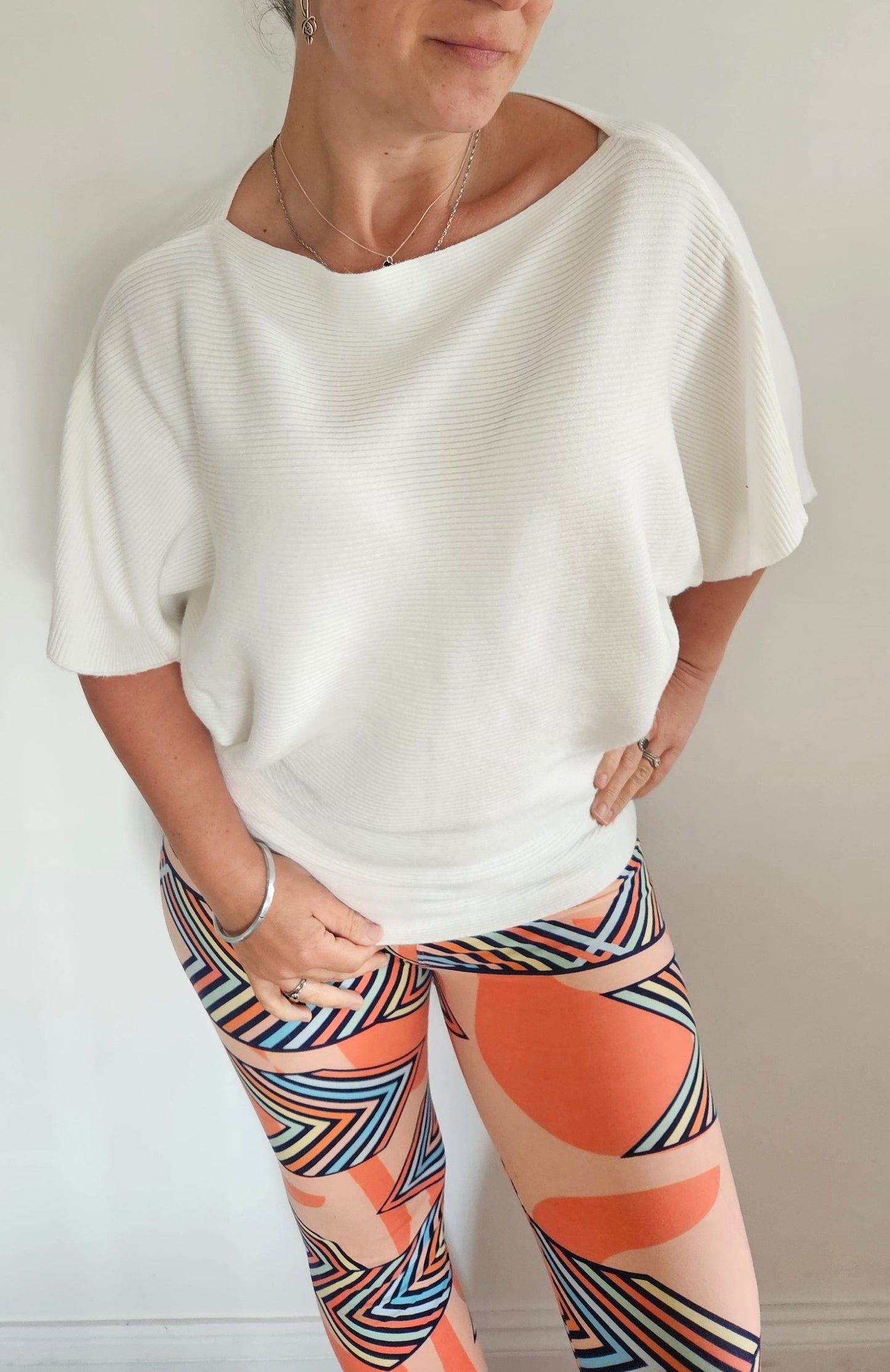 Peach Geometric Buttery Soft High-Waisted Leggings