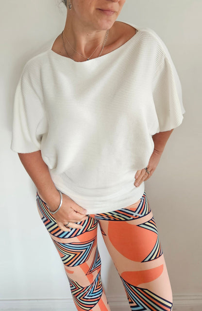 Peach Geometric Buttery Soft High-Waisted Leggings