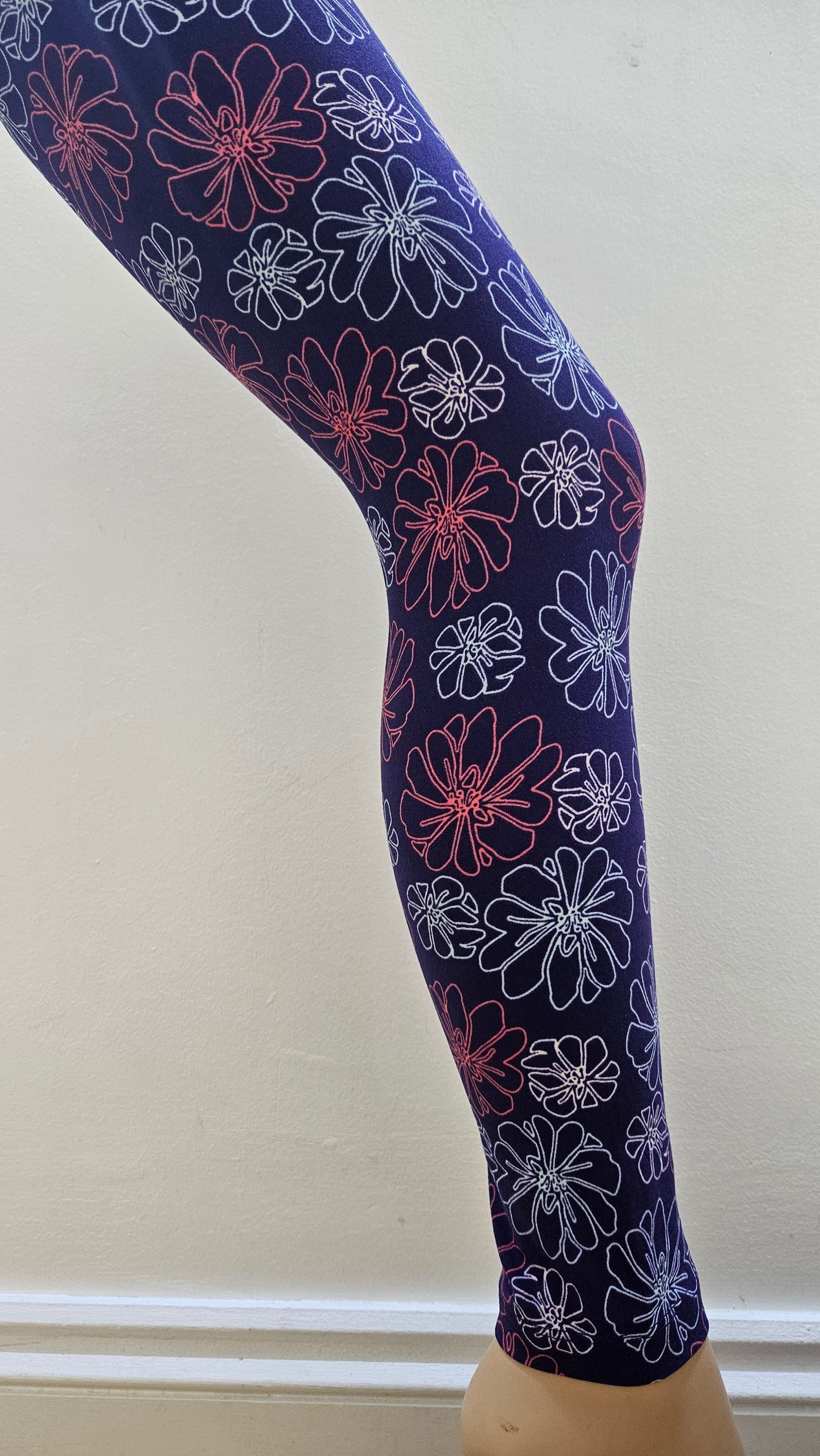 Purple Daisy Doodle Buttery Soft High-Waisted Leggings
