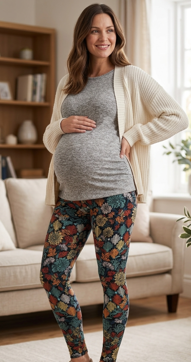 Autumn Chrysanthemum Buttery Soft High-Waisted Leggings