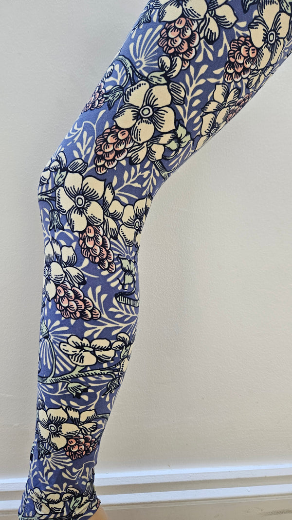 Floral-patterned leggings on a white background