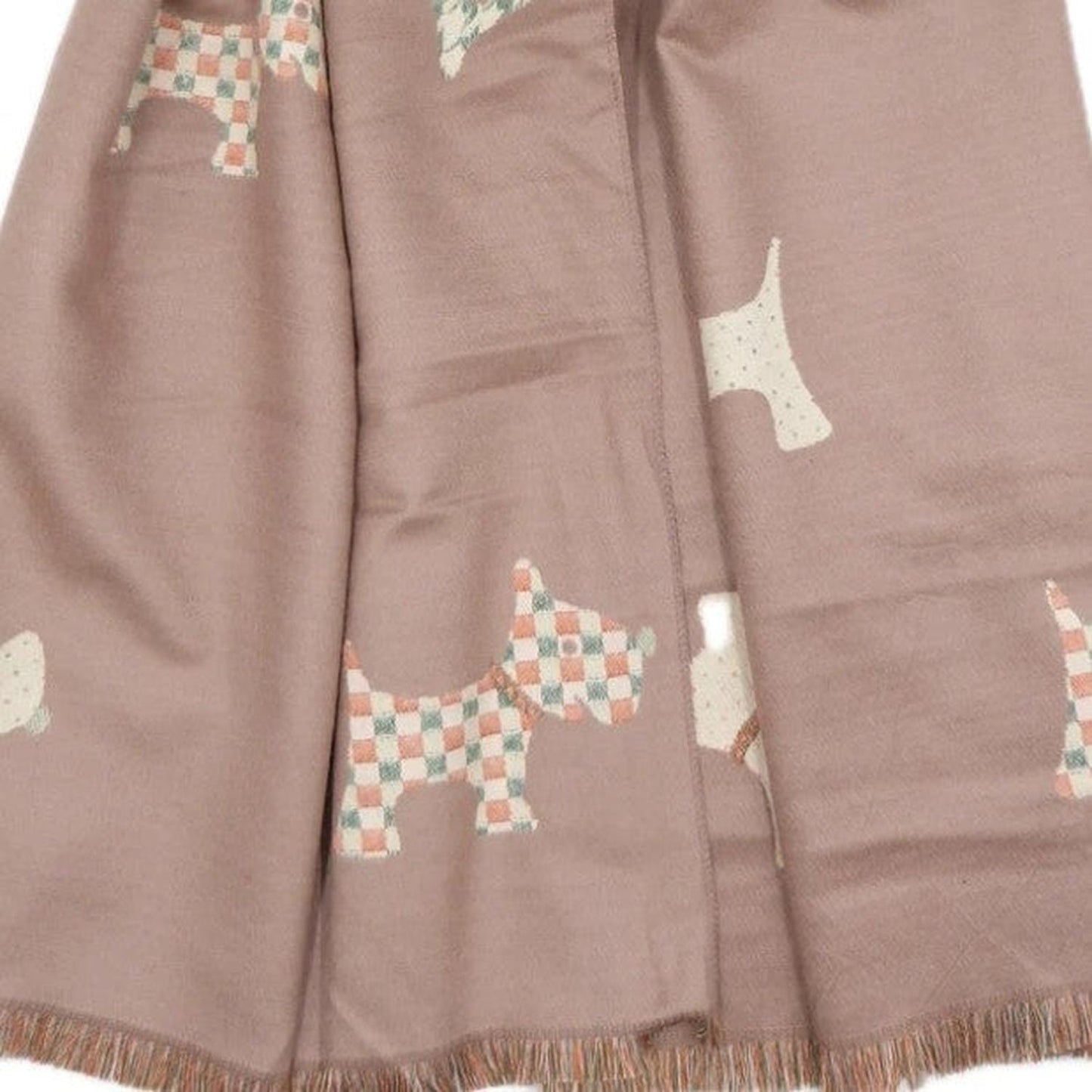 Brown fabric with Scotty Dog  patterns on a white background