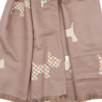 Brown fabric with Scotty Dog  patterns on a white background