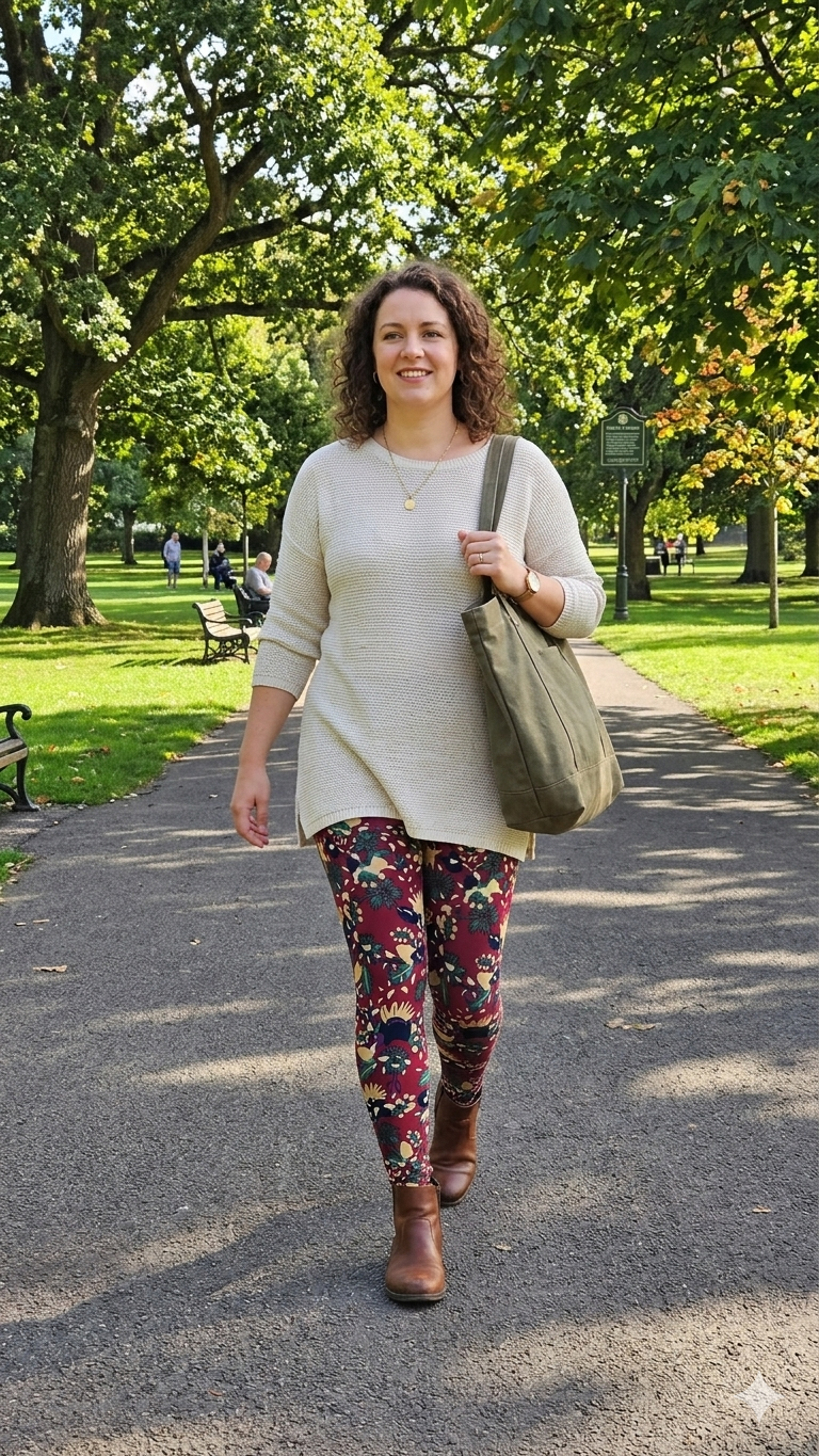 Rich Red Botanical Floral Buttery Soft High-Waisted Leggings-Shimena