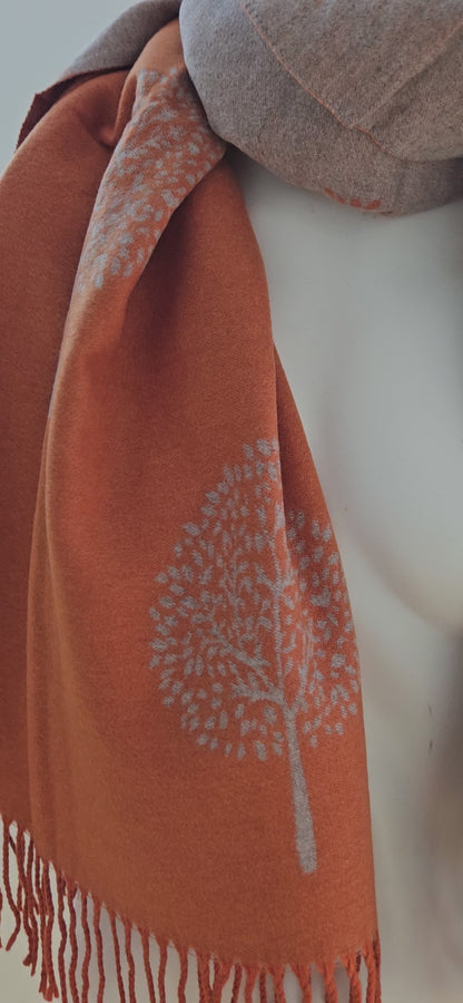 Tree Print Cashmere Blend Scarf