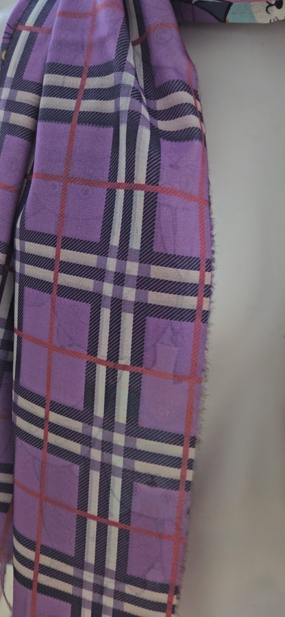 Reversible Cat & Tartan Cashmere-Feel Pashmina – Soft & Stylish Wrap