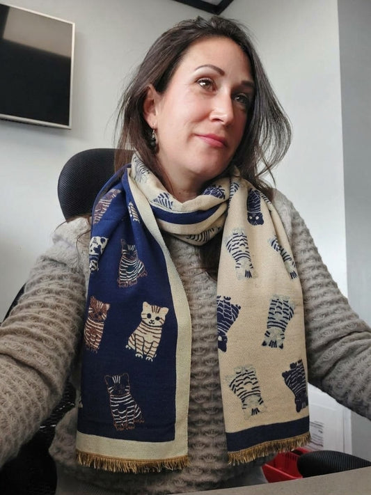 Tabby Cat Winter Wrap Scarf