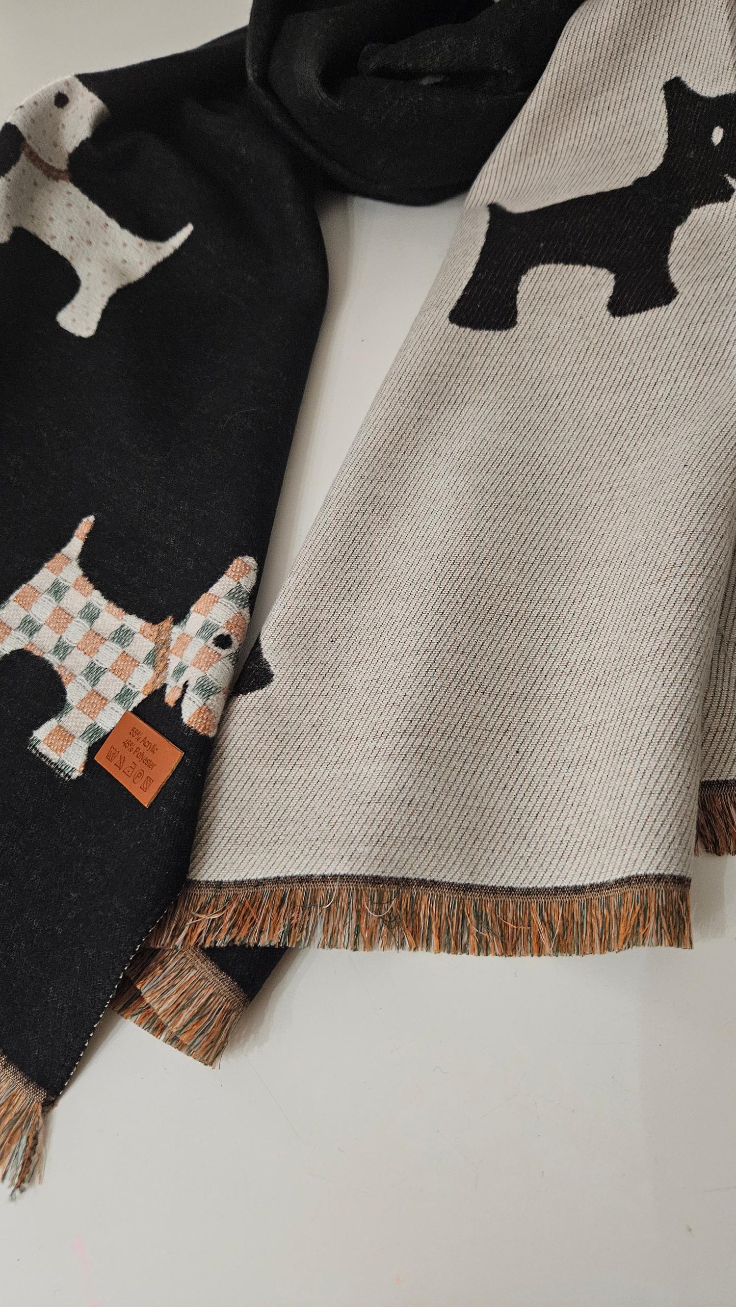 Scotty Dog pashmina scarf-Shimena