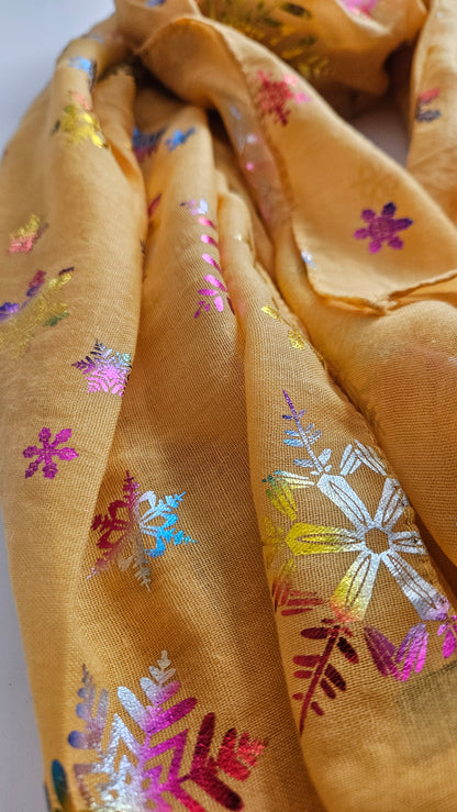 Rainbow Snowflake Scarf - Festive Winter Scarf-Shimena