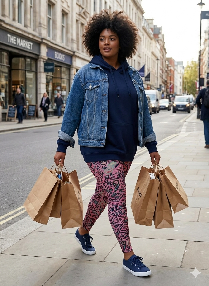 Pink & Navy Paisley Print Buttery Soft High-Waisted Leggings-Shimena