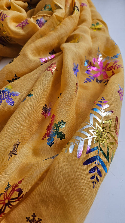 Rainbow Snowflake Scarf - Festive Winter Scarf-Shimena