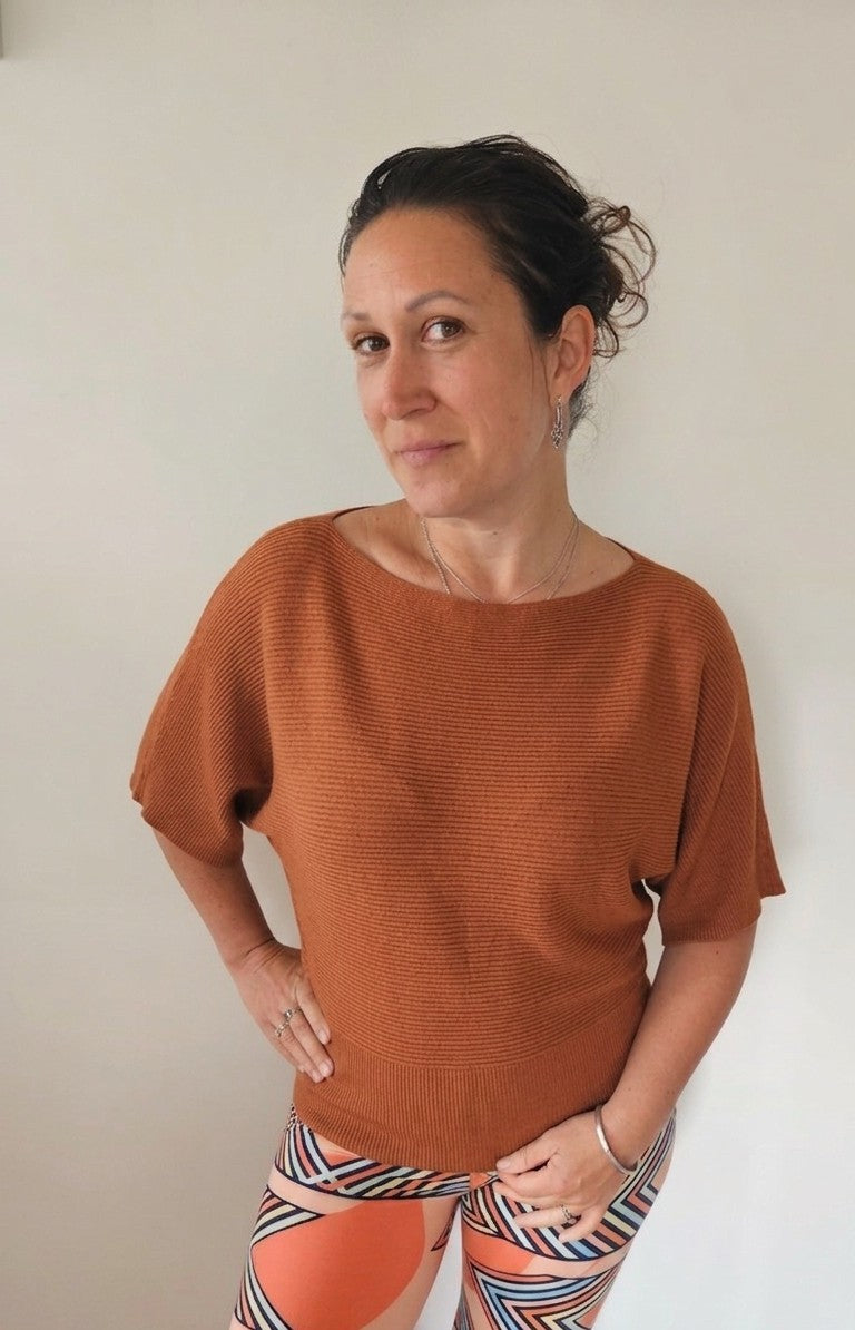 Batwing Ribbed Knit Top | Shimena-Shimena