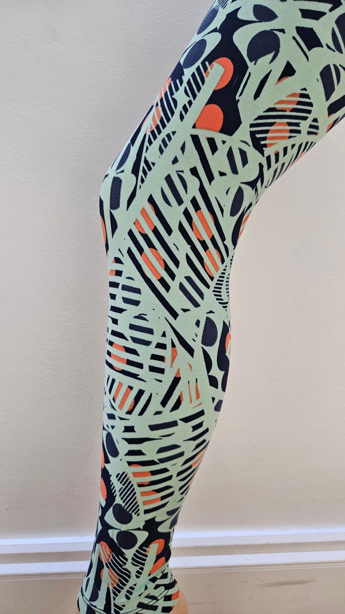 Mint Navy Abstract Geo Buttery Soft High-Waisted Leggings