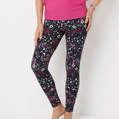 Black Pink Geo Star Buttery Soft High-Waisted Leggings