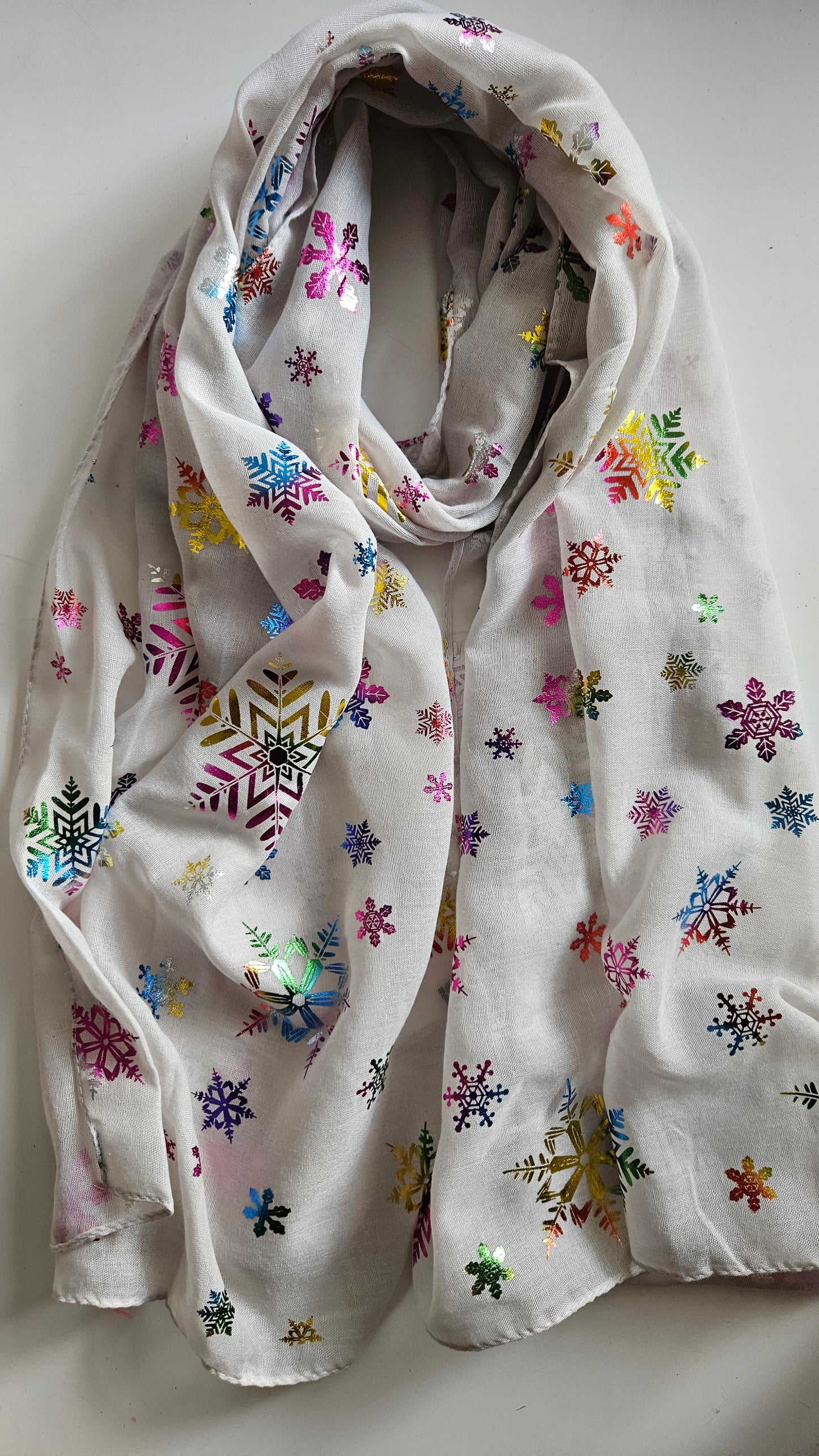Rainbow Snowflake Scarf - Festive Winter Scarf-Shimena