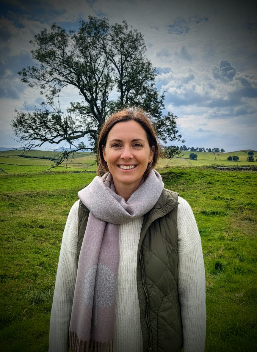 Tree Print Cashmere Blend Scarf-Shimena