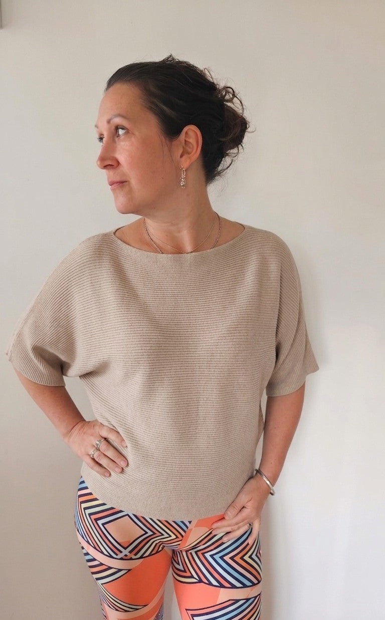 Batwing Ribbed Knit Top | Shimena-Shimena