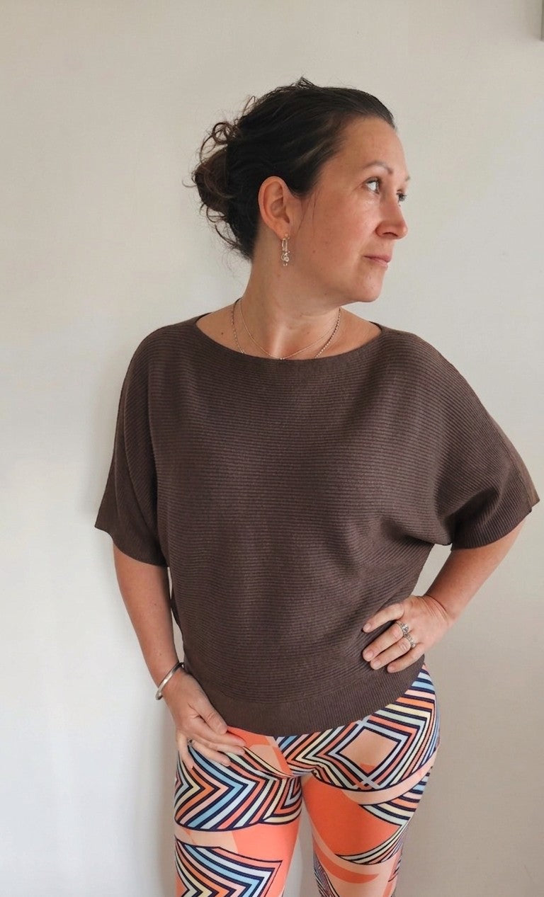 Batwing Ribbed Knit Top | Shimena-Shimena