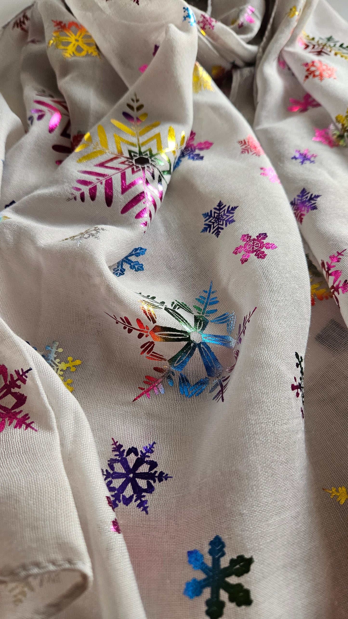 Rainbow Snowflake Scarf - Festive Winter Scarf-Shimena