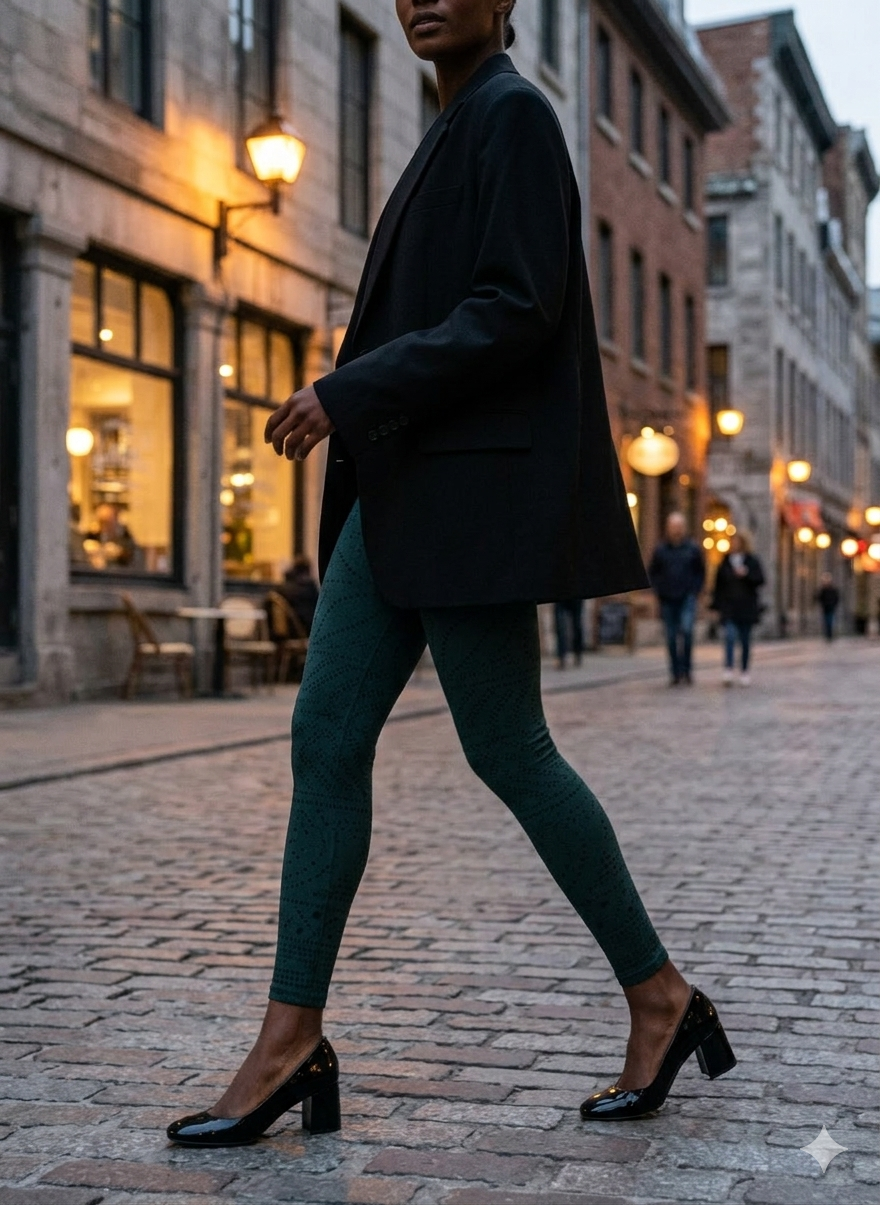 Bottle Green Dotty Buttery Soft High-Waisted Leggings-Shimena