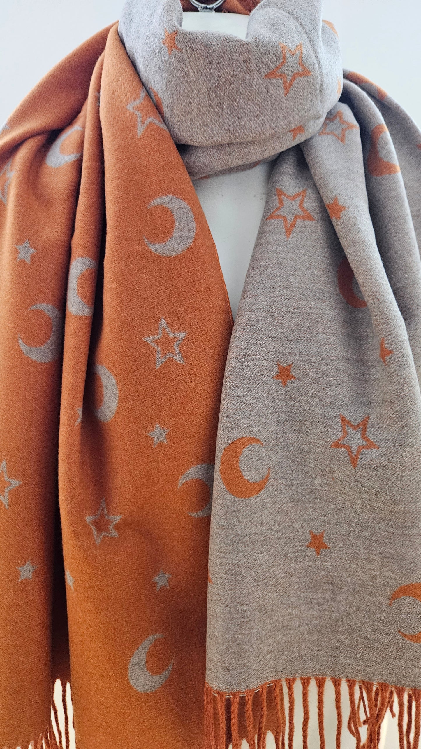 Star & Moon Cashmere Blend Scarf-Shimena