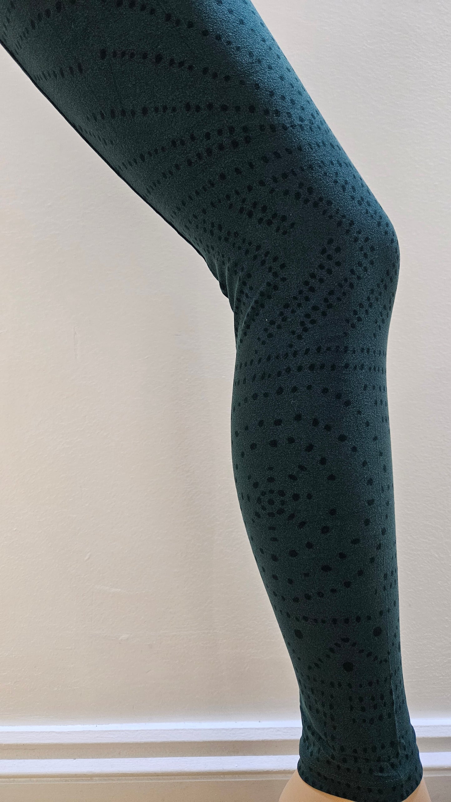 Bottle Green Dotty Buttery Soft High-Waisted Leggings-Shimena