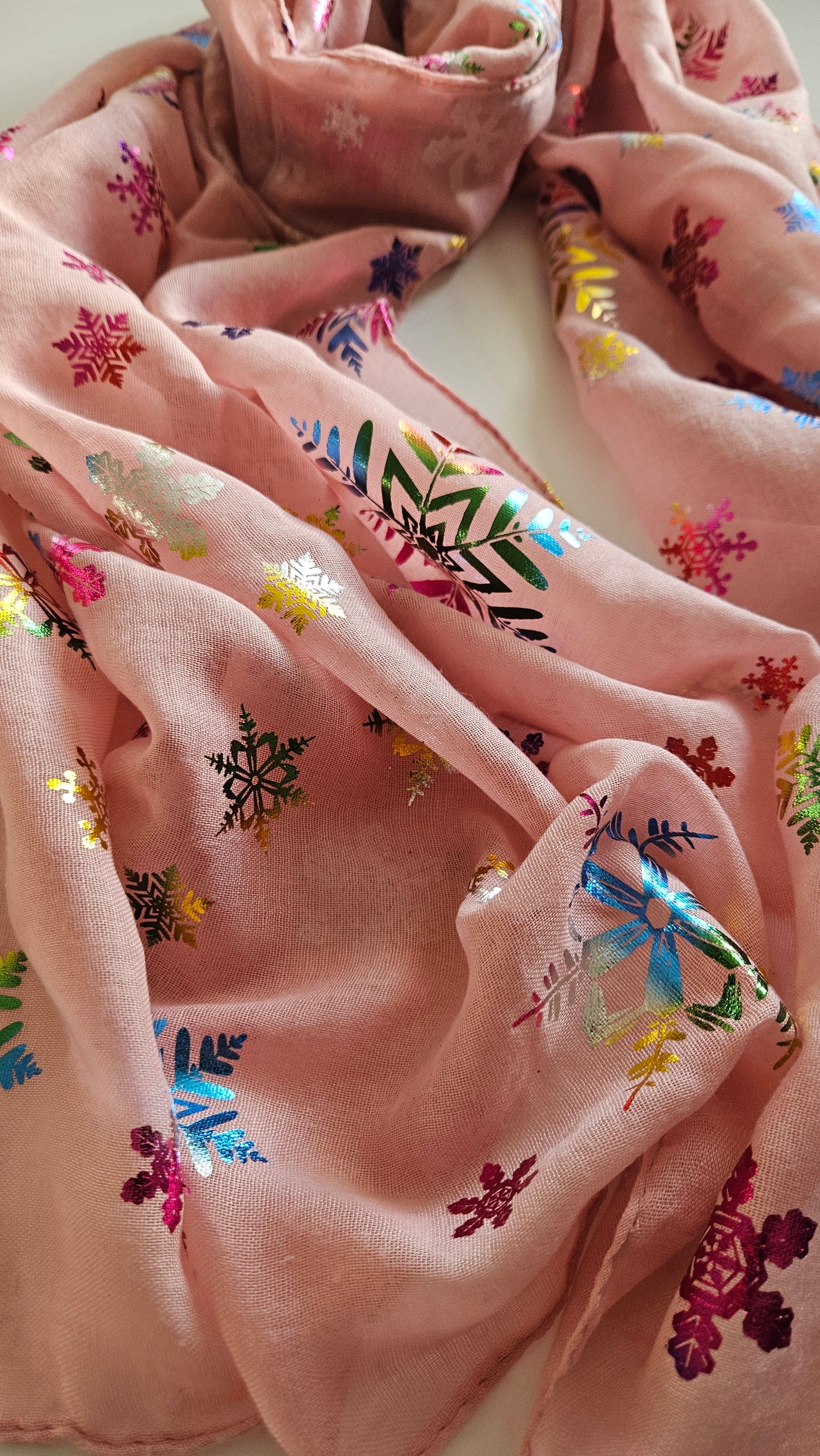 Rainbow Snowflake Scarf - Festive Winter Scarf-Shimena