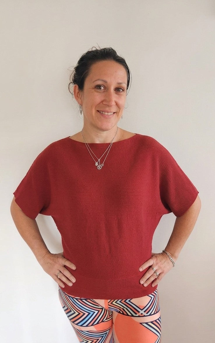 Batwing Ribbed Knit Top | Shimena-Shimena