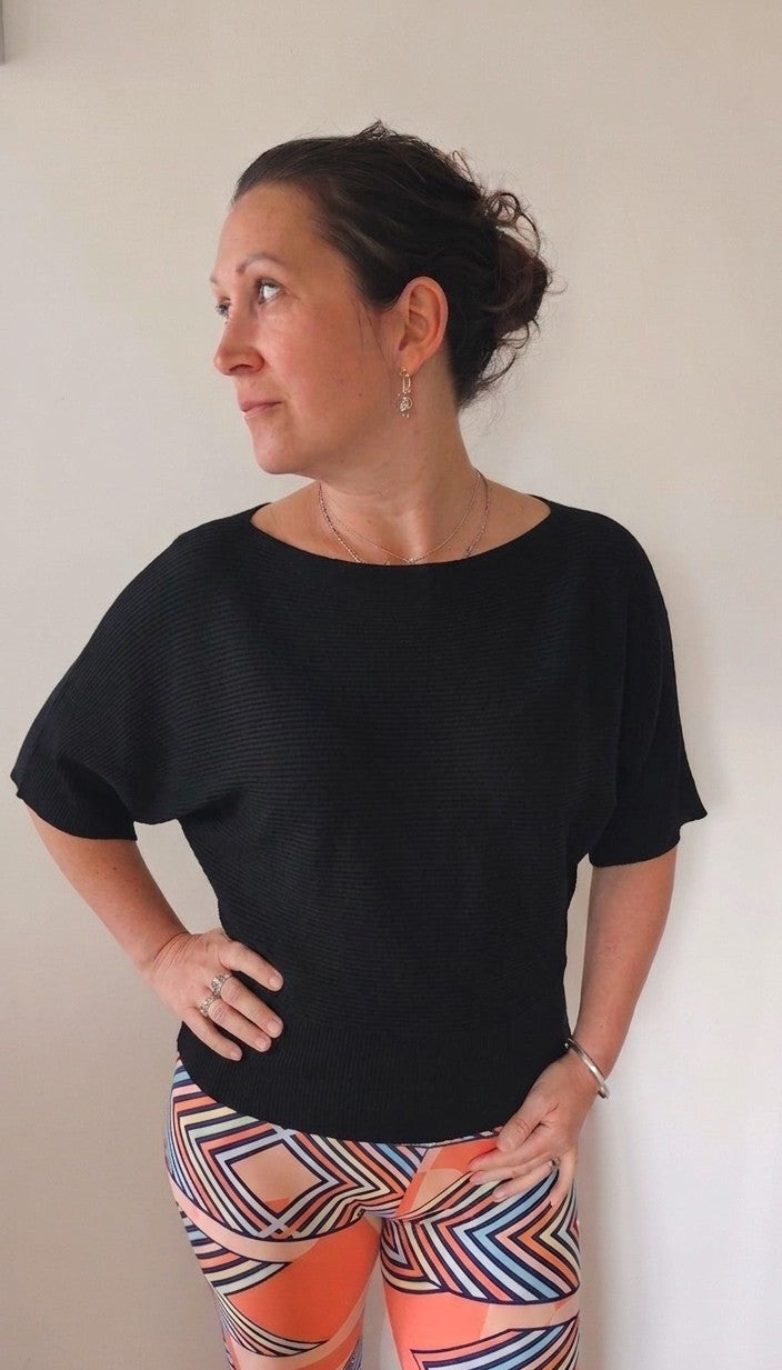 Batwing Ribbed Knit Top | Shimena-Shimena