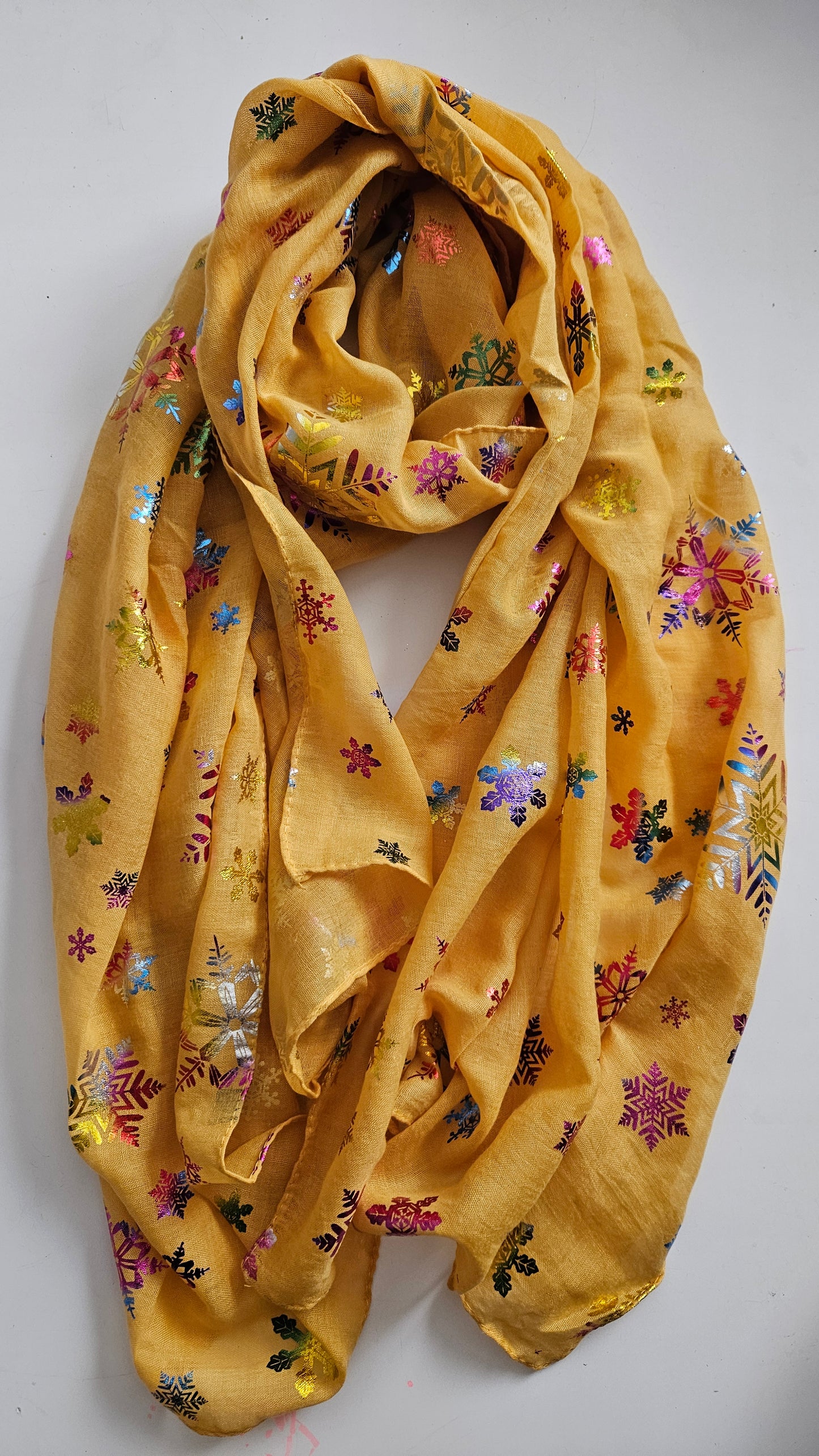 Rainbow Snowflake Scarf - Festive Winter Scarf-Shimena