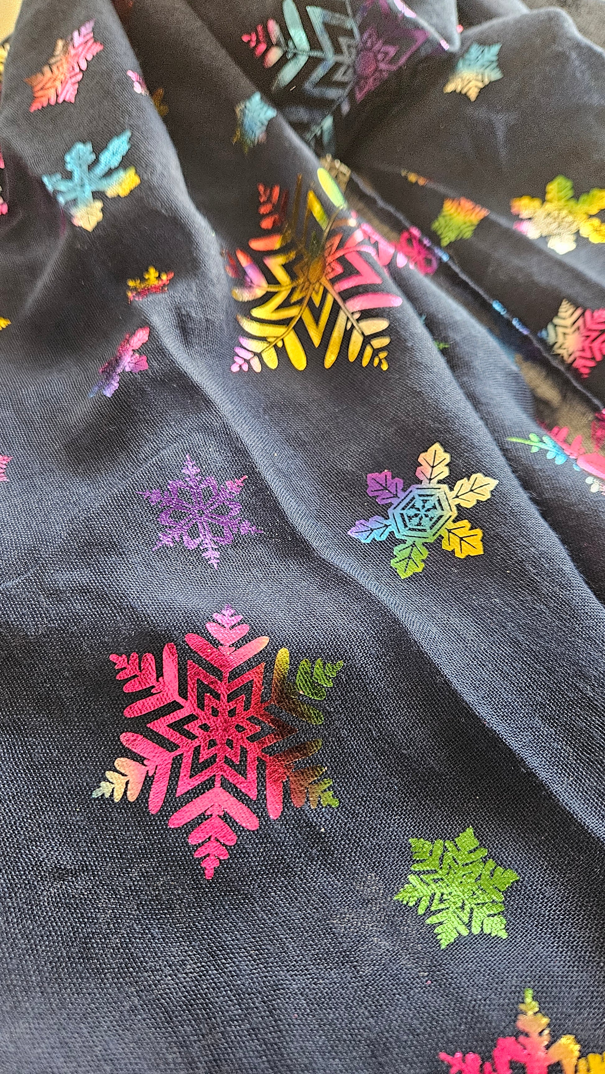 Rainbow Snowflake Scarf - Festive Winter Scarf-Shimena