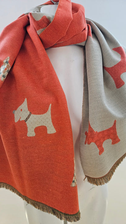 Scotty Dog pashmina scarf-Shimena