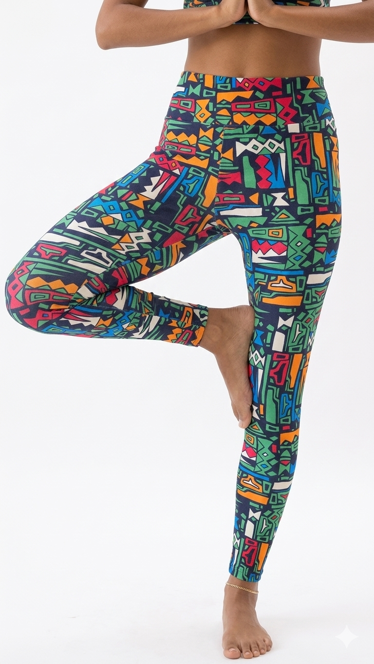 African Print Buttery Soft High-Waisted Leggings