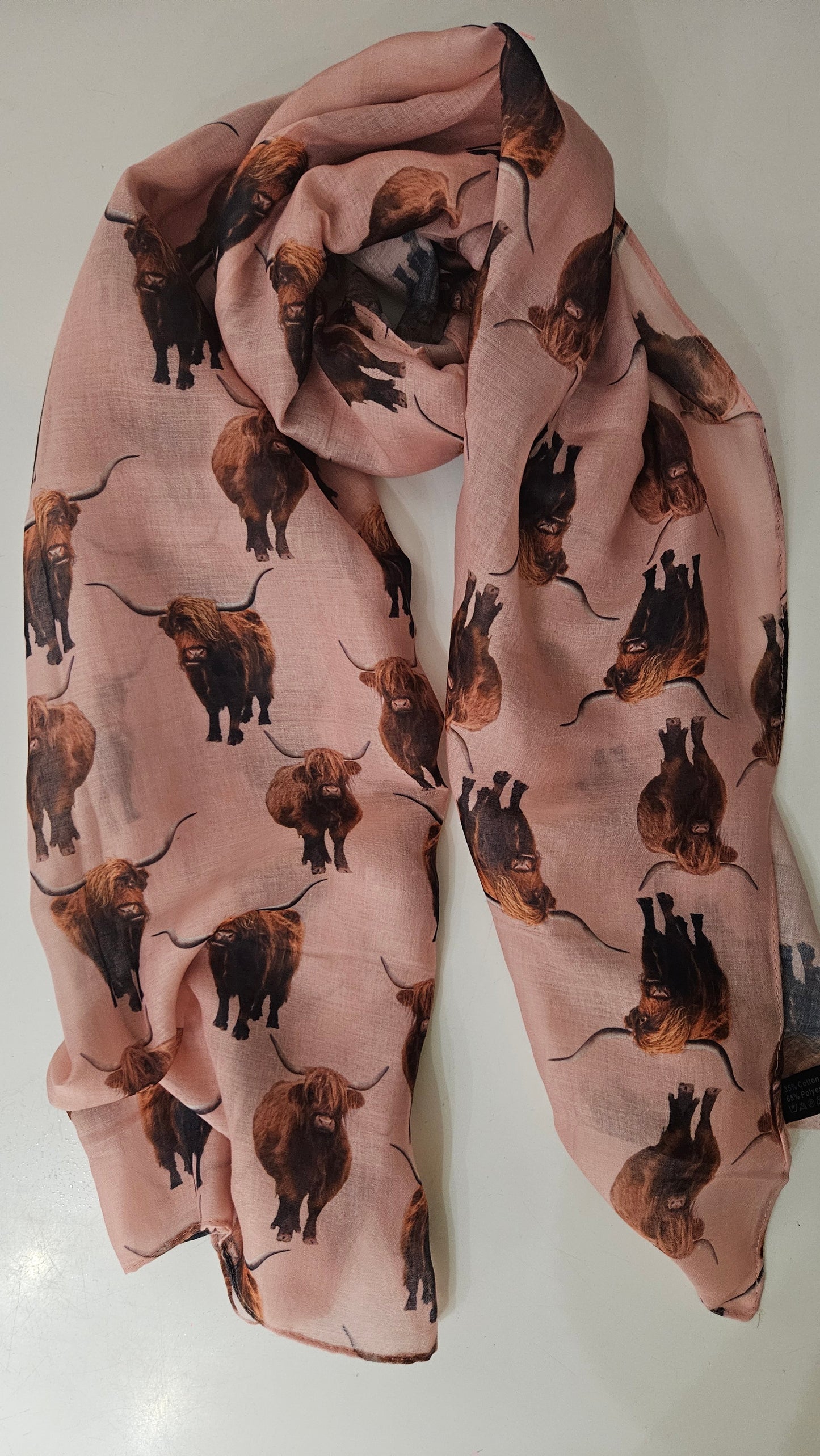 Highland Cow Print Scarf - Lightweight Scottish Cow Design | Shimena-Shimena