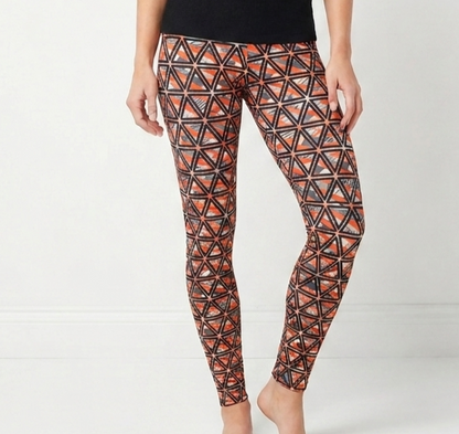 Coral Triangle Grid Buttery Soft High-Waisted Leggings